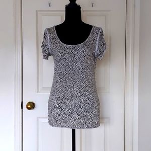 NWOT. H&M 100% Cotton Animal Print Short Sleeve Top with front buttons.